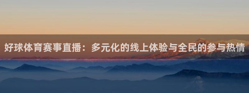 好球体育赛事直播：多元化的线上体验与全民的参与热情